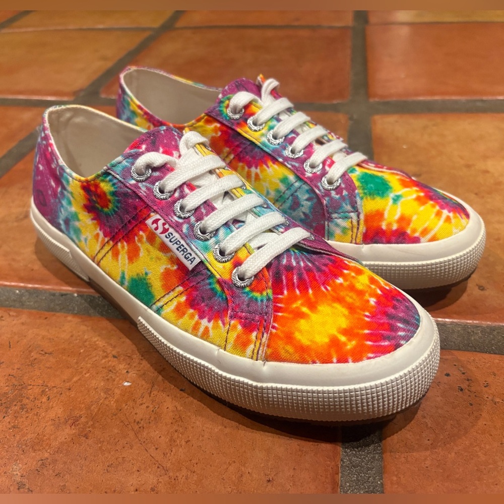 Superga Tie-Dye Canvas Sneakers - Rainbow, Women’s Size EU39 (US 8/8.5) - Picture 3 of 6
